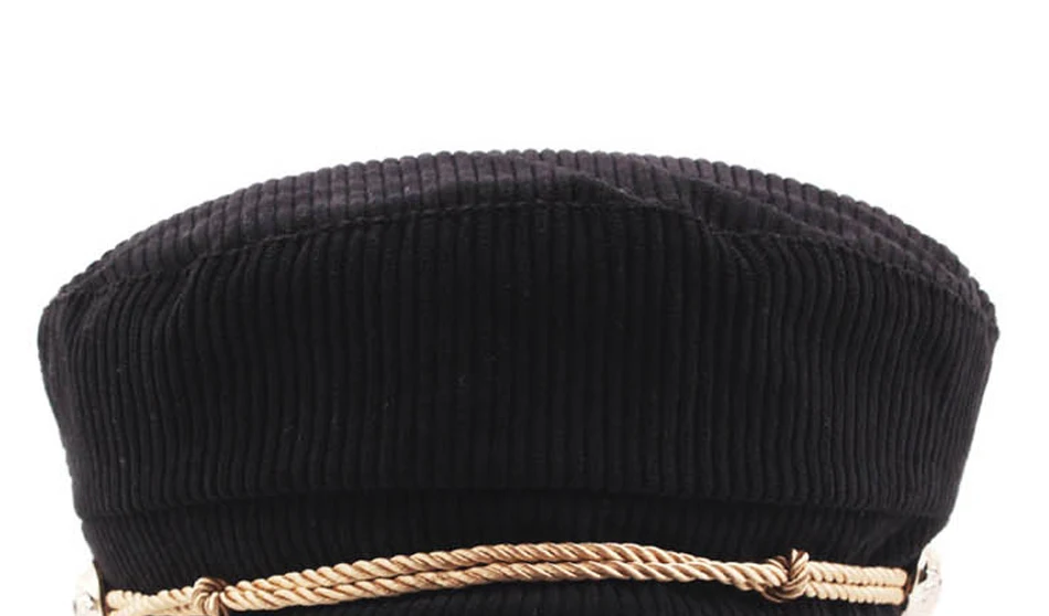 Ladybro Вельветовая военная шапка женская осенне-зимняя шапка Кепка Женская Черная кепка кость женская военная Gorra Кнопка гладкая шляпа