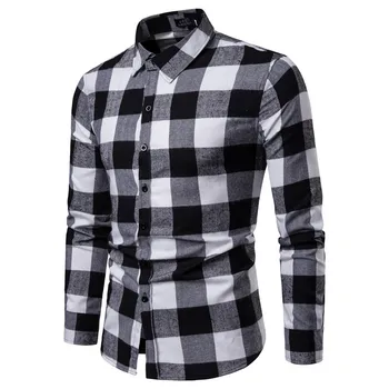 

Man Tops Plaid Shirts Male Wear Slim Full Sleeve Man Casual Shirts Street Country Mens Wearing Smart Casual Shirts Basic Style