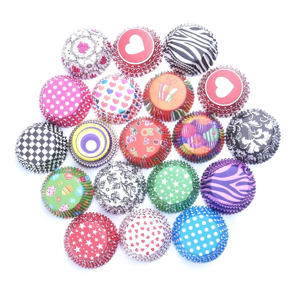 

100 pcs/lot Wedding Utility Cooking Tools Grease-proof Paper Cup Cake Liners Baking Cup Muffin Kitchen Cupcake Cases Cake Mold