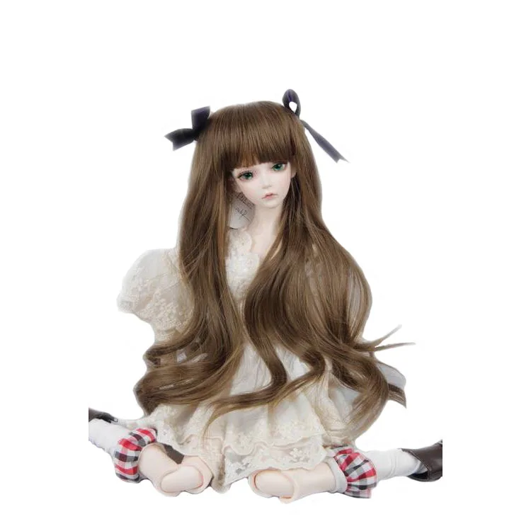

[wamami] 97# Flaxen Long Wave Wig&Knot For 1/3 SD AOD DOD DZ BJD Dollfie 8"-9"