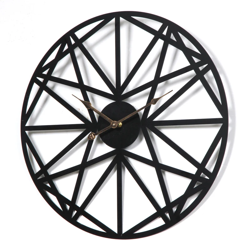 Новые 50 см креативные Ретро круговые настенные часы бытовые пятиконечные Звездные узоры железные Подвесные часы римские цифры распродажа-черный