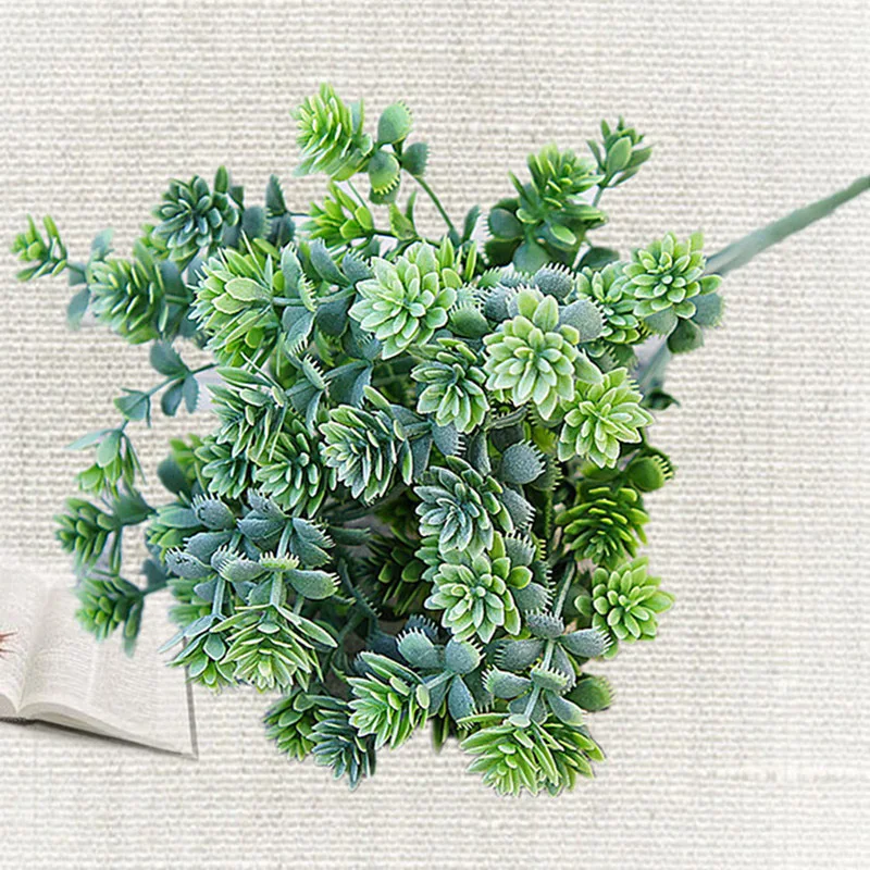 

Plastic Artificial Succulent Plants Artificial Fall Leaves Flores DIY Wedding Decoration Plant Fake Flowers Wreath Home Decor