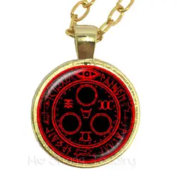 Ожерелье с волком-подростком, винтажный Пентакль Wicca, стеклянный медальон для кабошона оккультная подвеска, подвеска, талисман, подарок