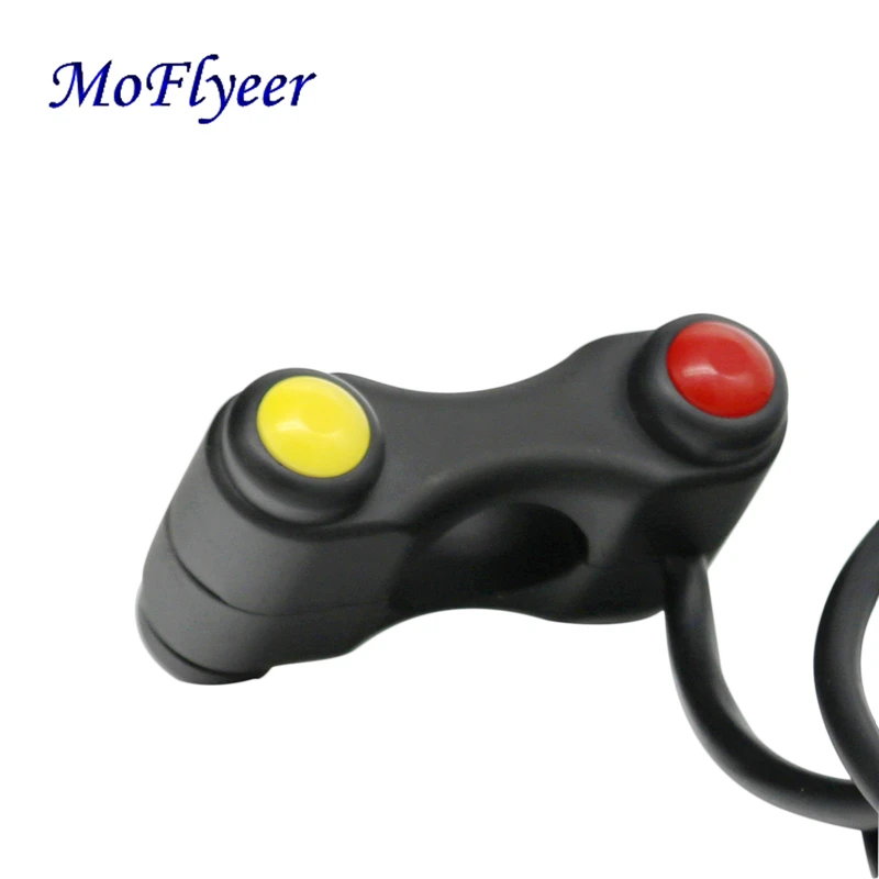 

MoFlyeer Motorcycle 3 Buttons Universal Switches 7/8" 22MM Handlebar Aluminum Motorbike Headlight Switches Fog Lamp Button