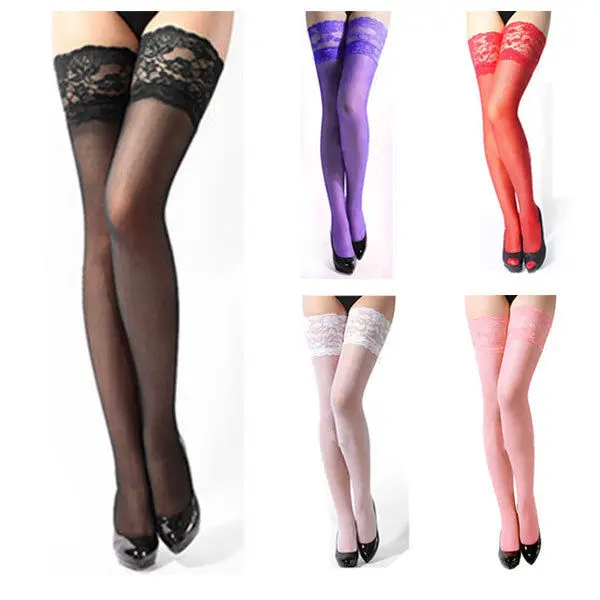 

2017 Fashion Women Lady Lace Tight Top Stay Up Thigh High Stockings Nightclubs Sexy Stocking For Women Tight