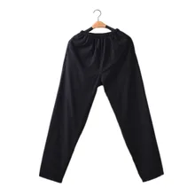 Стиль Коричневый Китайский кунг-фу Для мужчин прямо Брюки для девочек Лидер продаж Повседневное хлопок тай-чи Мотобрюки эластичный пояс Костюмы M-4XL