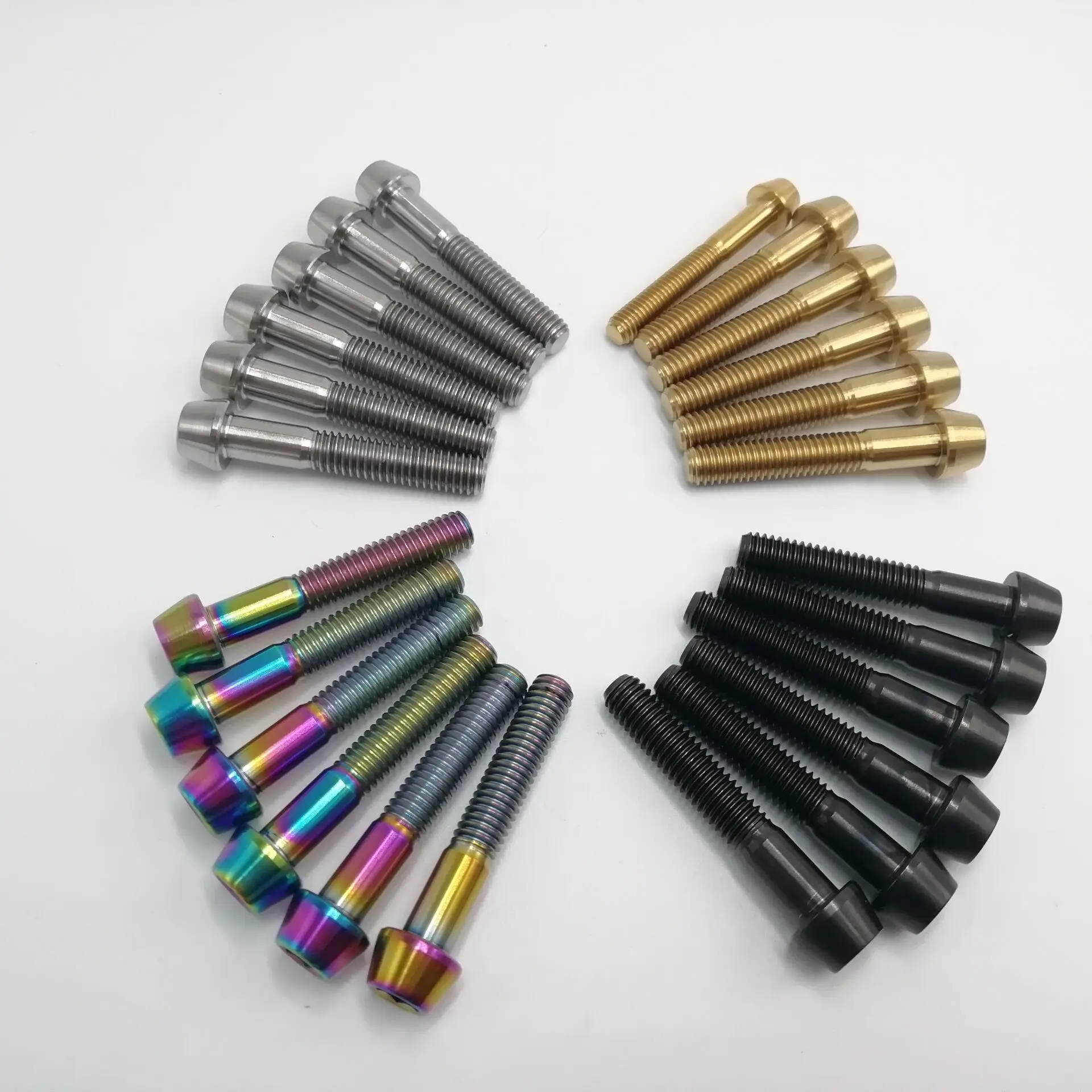 

6pcs Titanium Ti Bolt M6x35mm M6*35 Tapered Conical Hexagon Socket Head Screw Allen Head Bicycle Stem Parts Bike Accesso