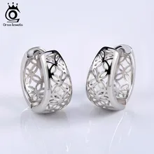 ORSA JEWELS, новинка, выдалбливают дизайн, модная Серебряная сережка, полированные Ювелирные серьги для женщин OE28