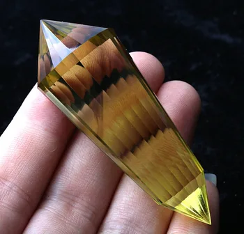 

45g 24 sided VOGEL Style Natural citrine QUARTZ CRYSTAL DT wand POINT