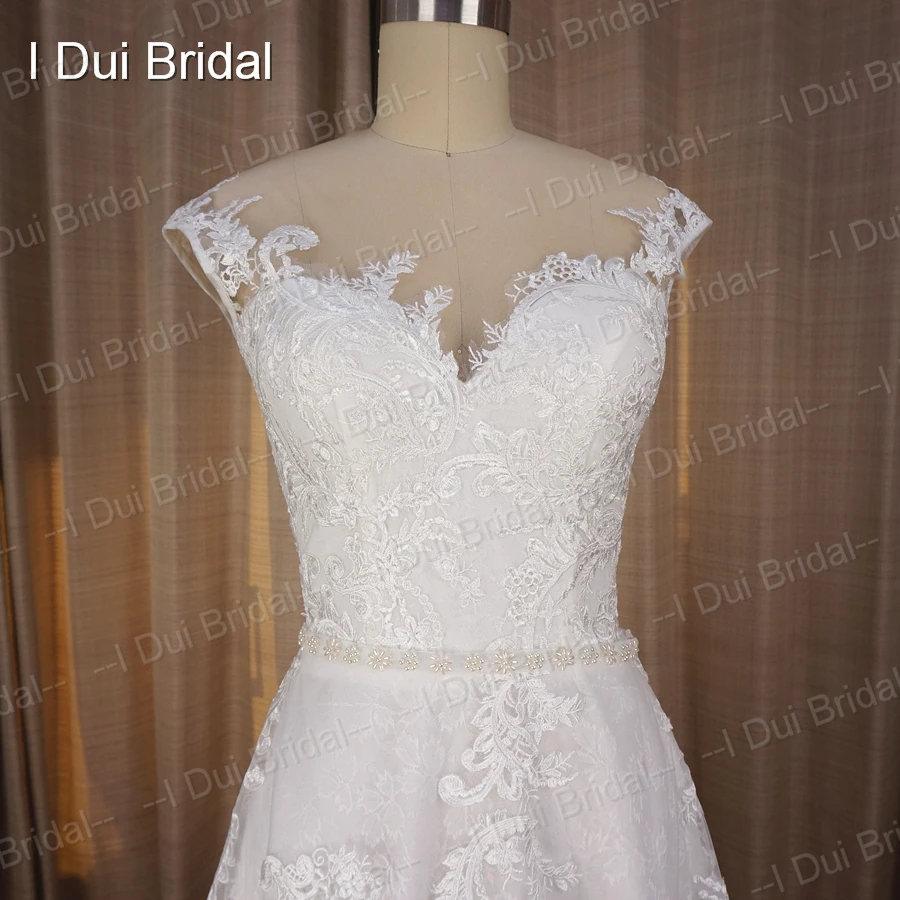 Кружевное Свадебное платье А силуэта с рукавом крылышком|bridal gown|wedding dress realwedding real