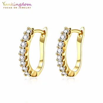 

Yunkingdom Classic Circle Hoop Earrings for Women Clear Crystal Zirconia Earring 2017 Fashion