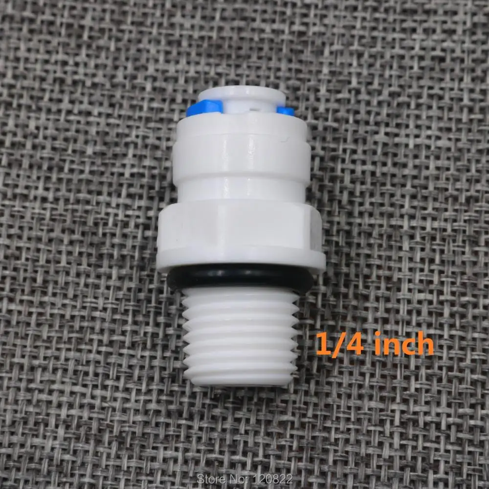 

6pcs/lot Straight Connect Fittings 1/4"-1/4" Male Thread NPT Rubber OD Hose Push Quick Connection RO Water Aquarium System Parts