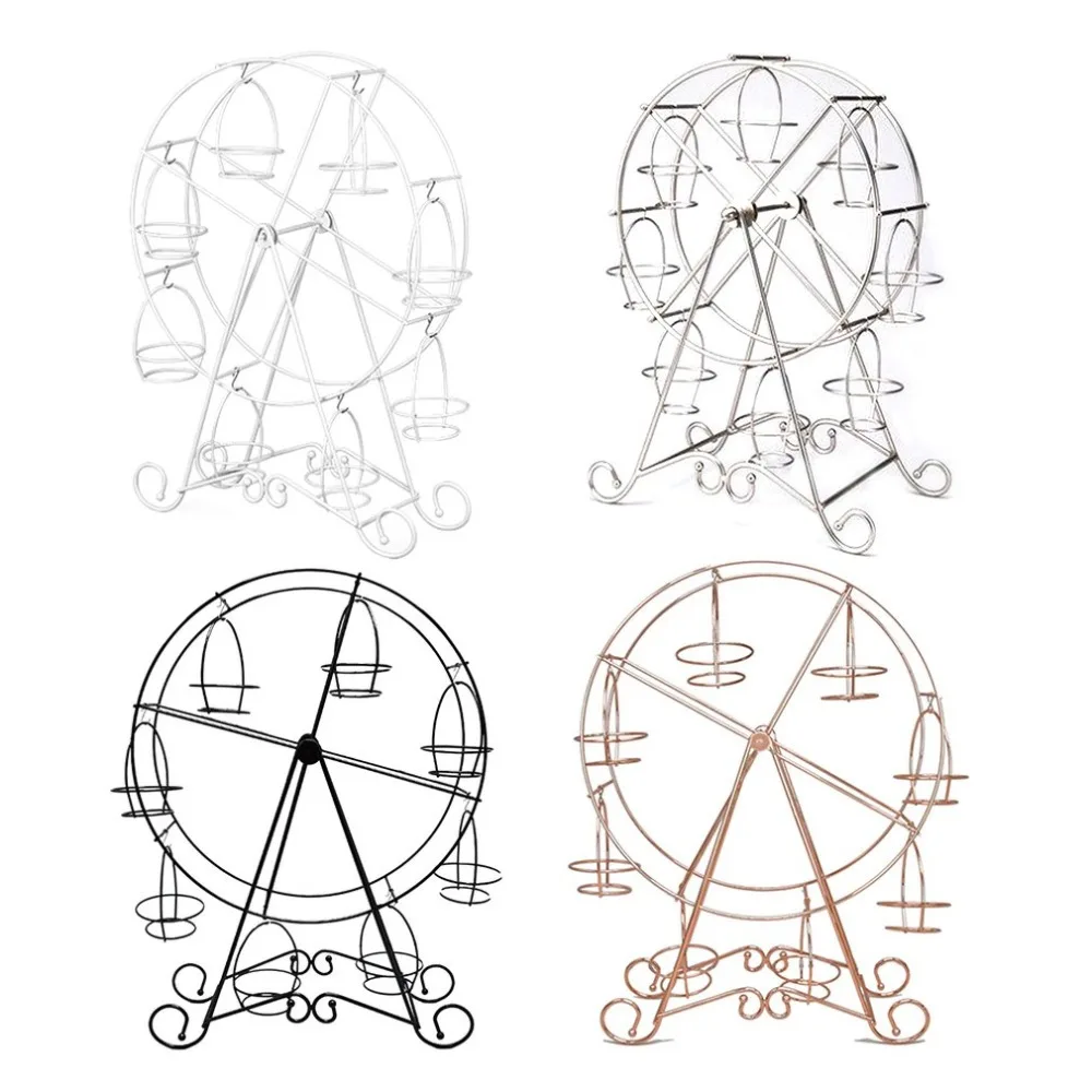 Нержавеющая сталь вечерние поворотные Кондитерские кексы держатель 8 принадлежности для чашек торт стенд колесо обозрения кухня дома