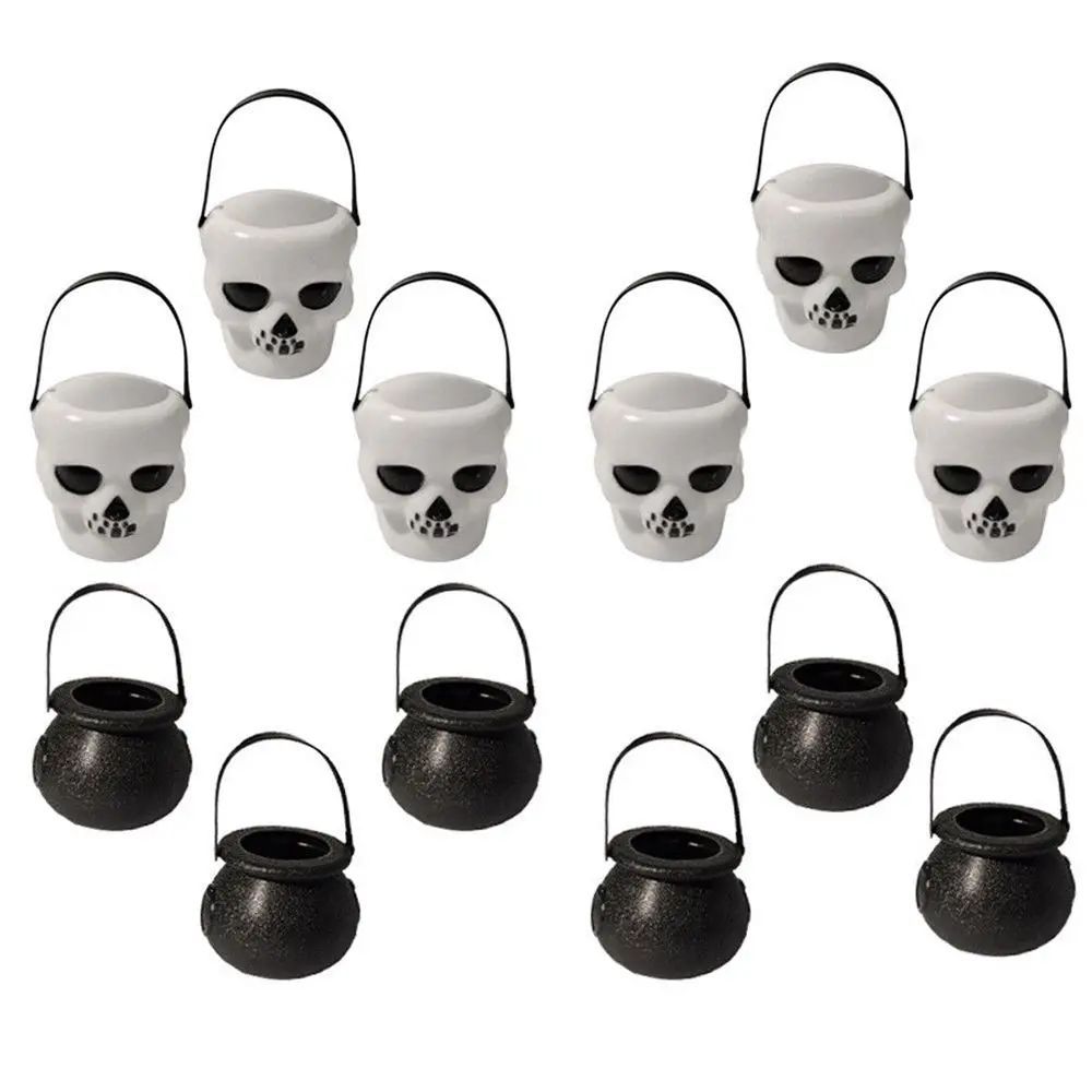 

New Halloween Decor Black/White Candy Kettles Witch Cauldron Halloween Party Hanging Props
