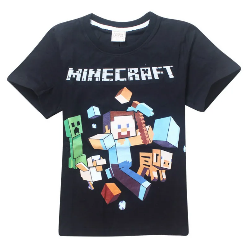 

Cartoon Minecraf High Printed Kids T-shirts For Boys Children T Shirts Short Sleeve Tops Blouses O-neck Cotton Clothing