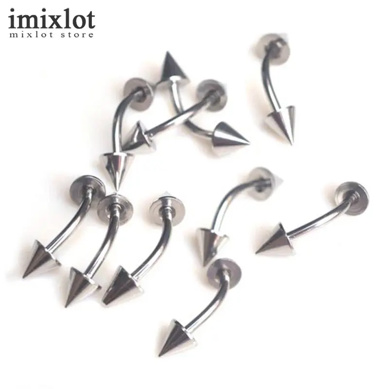 Imixlot 100Pcs Surgical Steel Eyebrow Piercing Eyebrow Pircing Curved