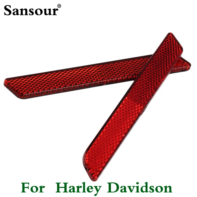 

Pair RED Reflectors for Harley Latch Covers Hard Saddlebags Side Visibility