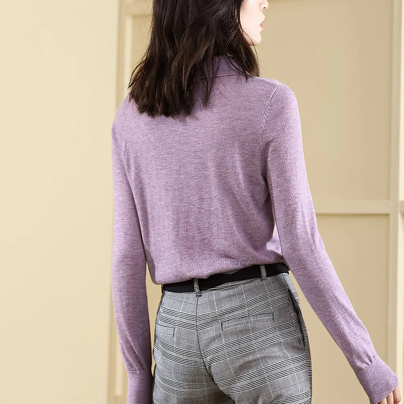 Women's pullover sweater 2018 autumn and winterl Bow solid color rendering unlined upper sweater for women 18079