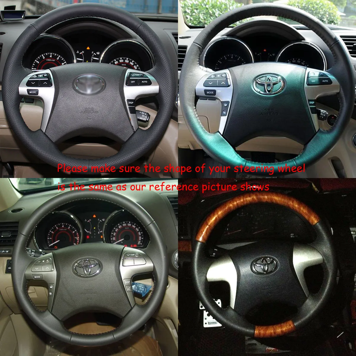 Us 196 0 Leather Wood Sports Steering Wheel For 2007 2011 Toyota Camry Highlander Kluger Estima Hilux Fortuner Allion Corolla Axi In Steering Wheels