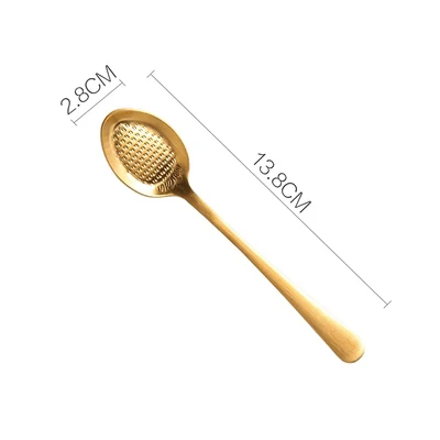 Stainless Steel Spoon Cute Ice Cream Coffee Fruit Spoons Butter Knife Teaspoon Gold Plating Dessert Cake Sugar Spoon Tableware - Цвет: Straw Berry Spoon