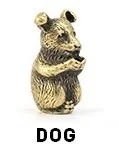 Brass dog Мини размер Латунь Бронза Медь Китайский 12 зодиака фигурки животных подставка для ароматических палочек офисный стол Декоративные - Цвет: Brass dog