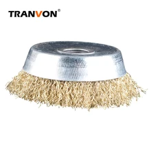Tranvon 1 шт. 3 дюйма проволочной щеткой чашки дрель гофрированные закаленное Сталь Щетинная кисть Стальная проволока колесная щетка угловая шлифовальная машина инструмент QF-A0095