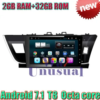

WANUSUAL 10.1" Octa Core 32G 2G RAM Android 7.1 GPS Navigation For Toyota Corolla 2014 2015 2016 With GPS BT WIFI 1024*600 Maps