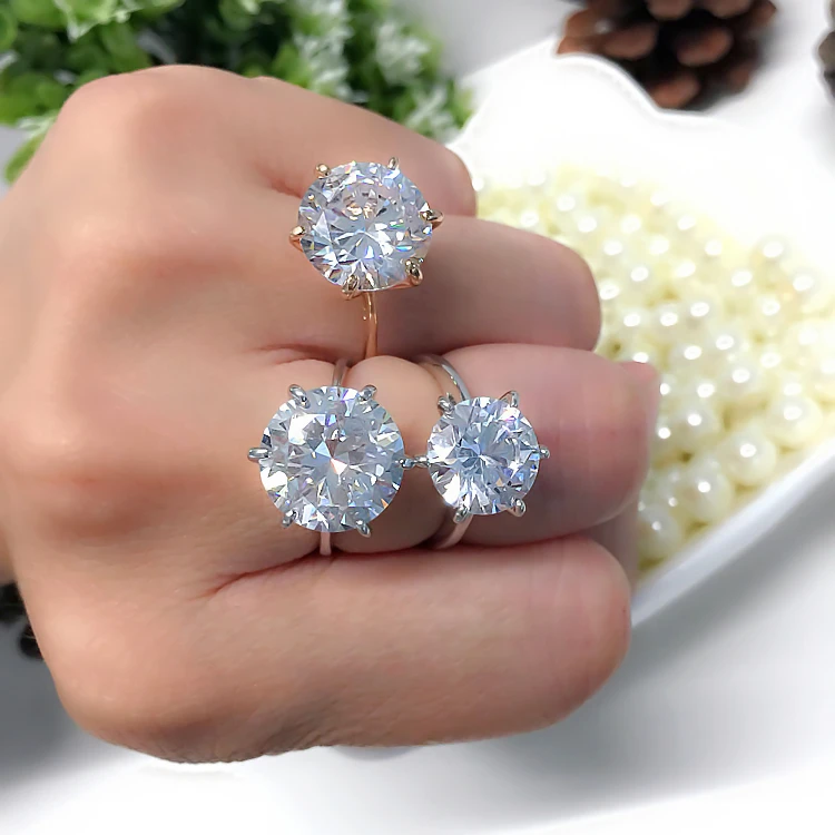 Ociki 5 カラット 3 カラットローズゴールドカラー Cz クリスタル Eagagement 結婚指輪 女性ガールズギフトドロップ無料ファッションジュエリー 婚約指輪 Aliexpress