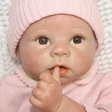 Мода 22 дюймов Reborn baby dolls Игрушки для девочек силиконовые виниловые Новорожденные реалистичные детские куклы с одеждой коричневые глаза мохер очень милый