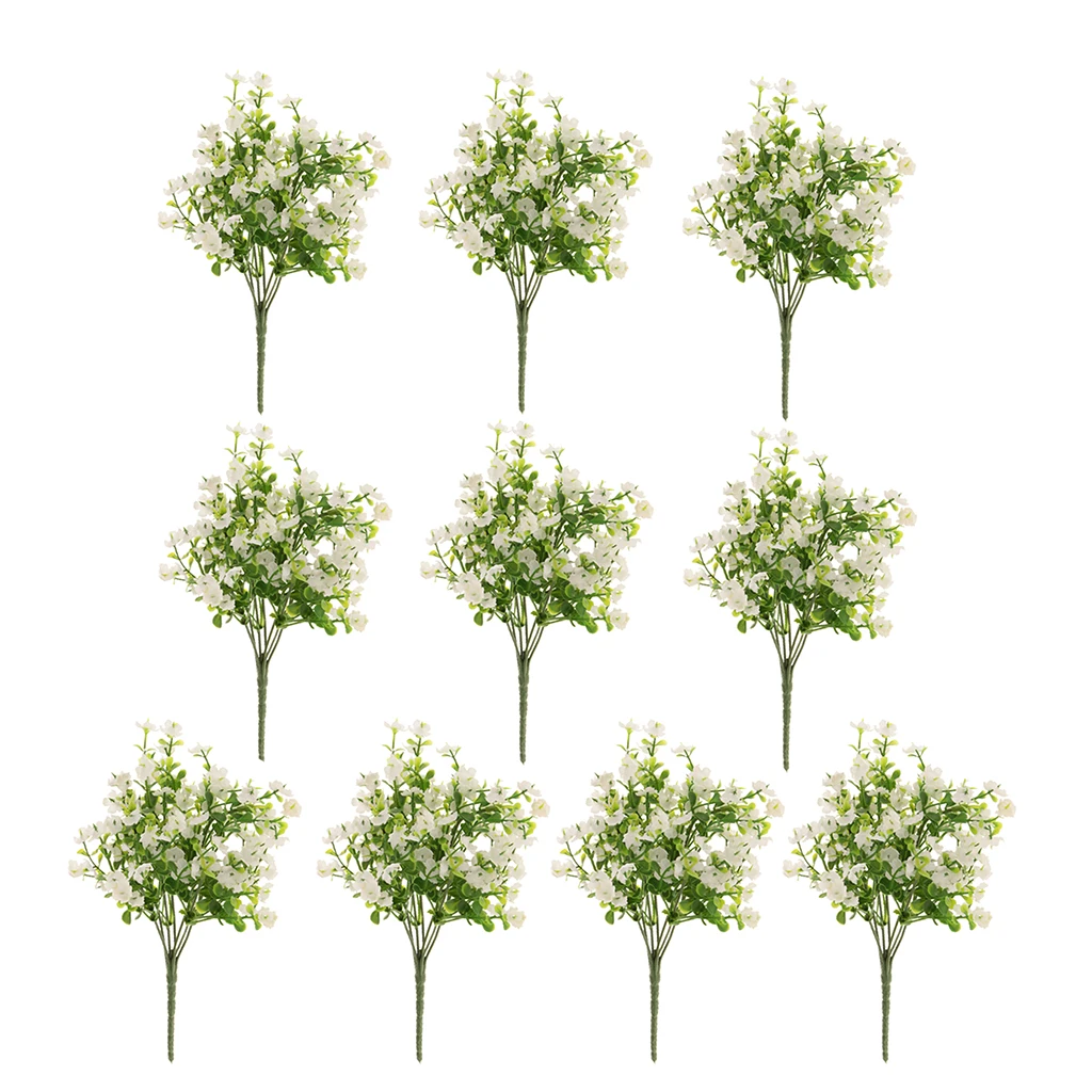 10Pcs Babies Breath FlowerS Artificial Gypsophila Bridal Bouquets Lifelike Flowers For Wedding Home DIY Decor