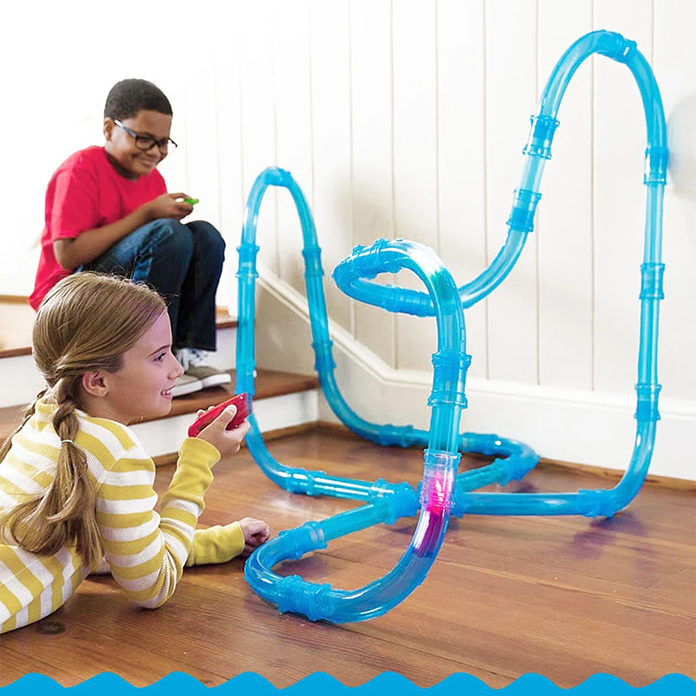 

Remote Control Anti Gravity Rocket Car Tubular Racing Speed Pipes DIY Track Toys Flash Light DIY Building Tube Set Car Toys