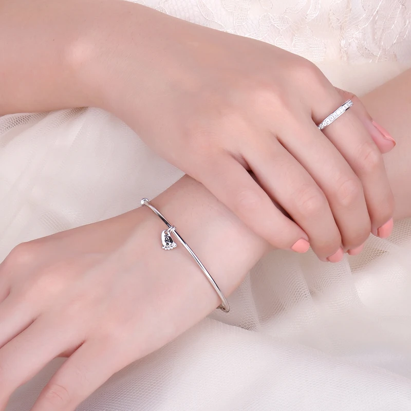 Foot Love Bracelet Silver Bracelet Charm Bracelet Cuff Bangles 925 Sterling Silver Bracelets For Women Silver 925 Jewelry Making