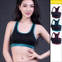 Женский спортивный бюстгальтер черный с клетчатым краем Быстросохнущий дышащий Для Бега Спортзала фитнеса женский бесшовный корсет