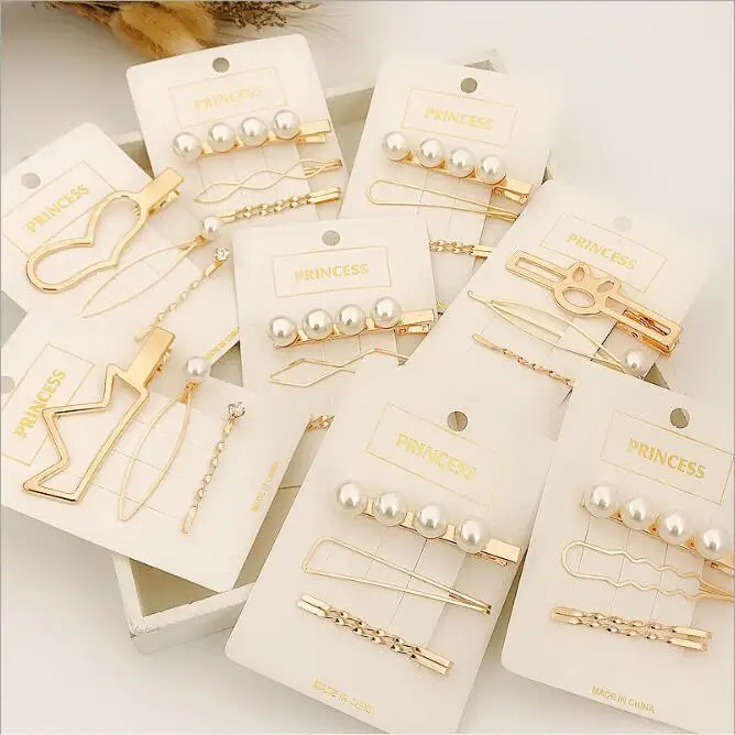 

3Pcs/Set Pearl Metal Hair Clip Hairband Comb Bobby Pin Barrette Hairpin Headdress Accessories Beauty Styling Tools New Arrival