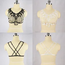 Готический корпус бюстгальтер сексуальный черный/белый открытый грудь клетка бюстгальтер Harajuku укороченный Топ белье Ночной клуб нижнее белье 90's Фетиш O0351