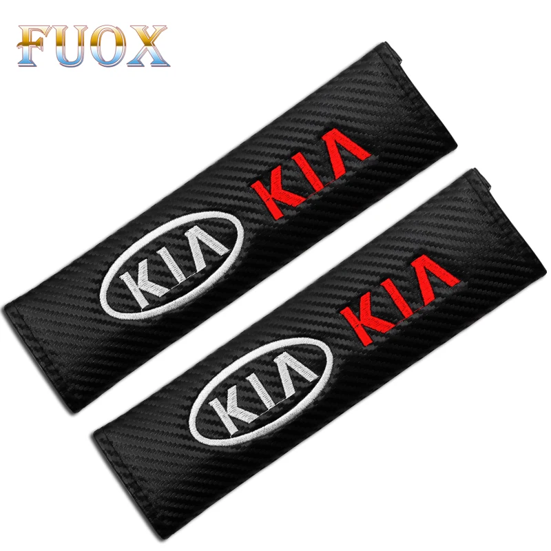

2pcs carbon fiber car shoulder belt safety belt For KIA K2 RIO K3 K5 KX3 KX5 Sorento Forte Optima Sportage Car Accessories