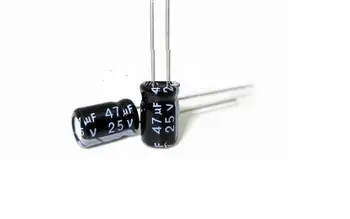 

50pcs capacitor 25 v47uf 47 uf25v authentic aluminum electrolytic capacitor 5 * 11