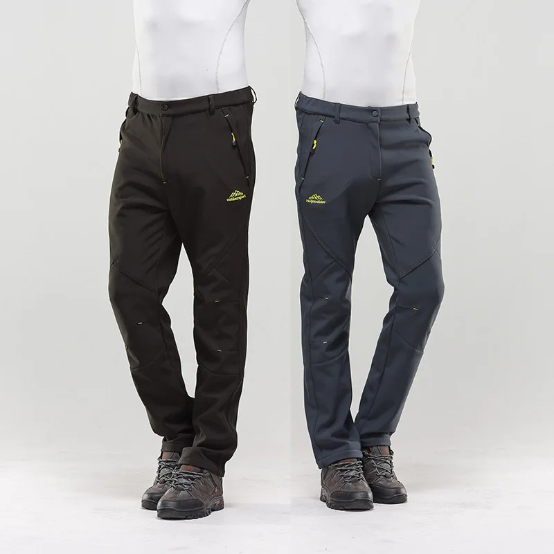 

CCIVICFREE Men's Softshell Fleece Pants Outdoor Waterproof Hiking Pants Camping Trekking Skiing Fishing Hunting Sport Trousers