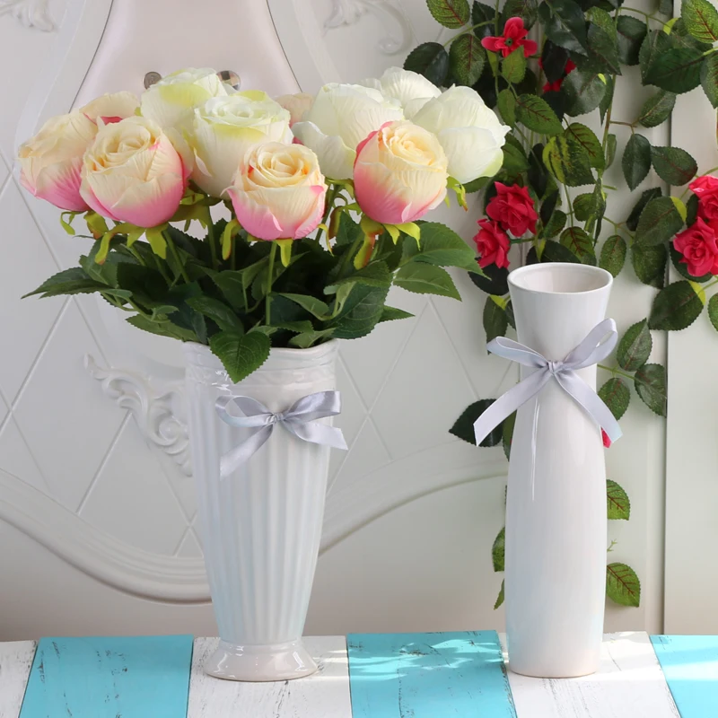  Free Shipping Simple Craft Ceramic Vase Home Decorative Sitting-room Bedroom Office Flower Decorati - 32876309720