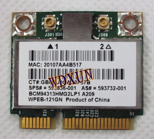 Broadcom 4313 Wi Fi карта 593836 001 Bcm94313hmg2lp1 Dm1 Dm2 Dm3 Dm4 Mini 110 G72 Dv7 150 Мбит/с Беспроводная для