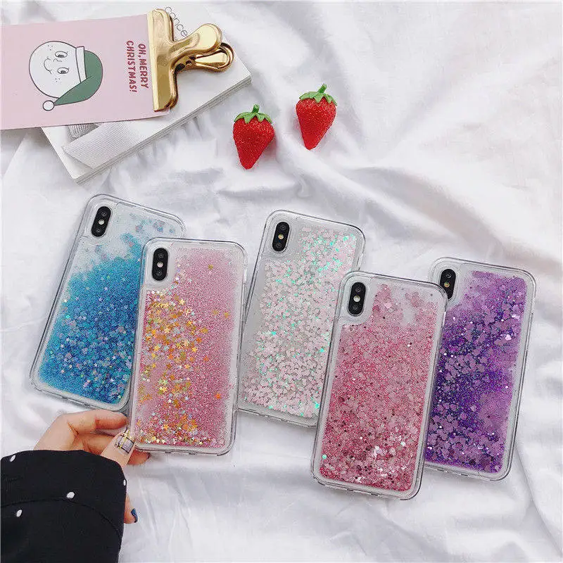 For Samsung Galaxy A10 A20 S A30 A40 A50 A60 A70 A51 A71 M10 M30 S10 Note 10 Lite Liquid Bling Glitter Stars Quicksand Case kawaii phone case samsung