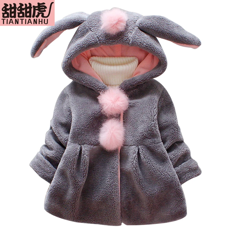 

Autumn Spring Cute Rabbit ear Infantil Baby Girls Jacket Coat Girls Outerwear Toddler Kids Hooded Clothes Girls Outside Wear
