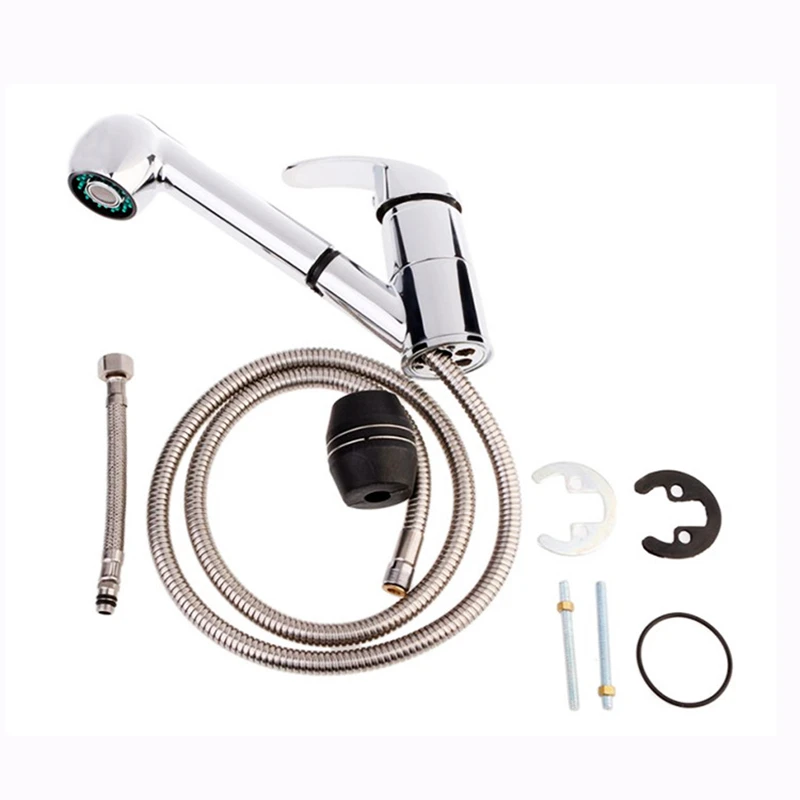 Kitchen Faucet with Pull Out Sprayer Cold and Hot Mixer Water Tap Faucet Kitchen Nice Helper with Single Handle (Chrome Plating Kitchen Faucet with Pull Out Sprayer Cold and Hot Mixer Water Tap Faucet Kitchen Nice Helper with Single Handle (Chrome Plating