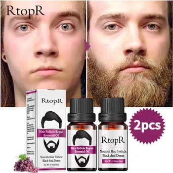 2PCS Hair Follicle Repair Oil Styling Moustache Moisturizing Oil Growth Of Beard Body Hair Eyebrow Care Smoothing Oil 10 ml 2