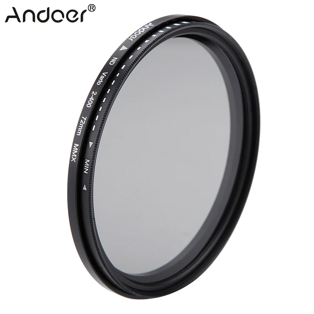 

Andoer 72mm ND Fader Neutral Density Adjustable ND2 to ND400 Variable Filter for Canon Nikon DSLR Camera
