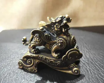 

China Pure brass God beast small statue
