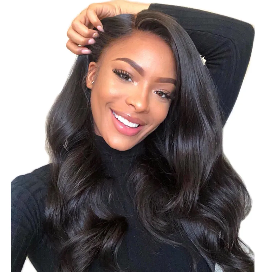 

ALIBELE 360 Lace Frontal Wig Peruvian Body Wave 150% Remy Human Hair Wig Pre Plucked 360 Lace Front Wig For Black Women 10-24