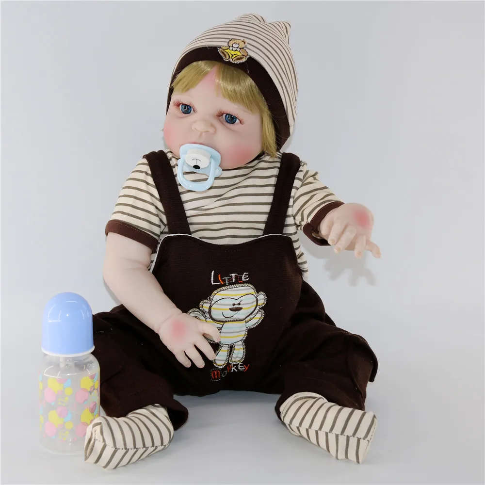 

NPK 22INCH Bebe Alive Reborn Bonecas Handmade Lifelike Reborn Baby Doll Boys Full Body Vinyl Silicone With Pacifier Child Gift