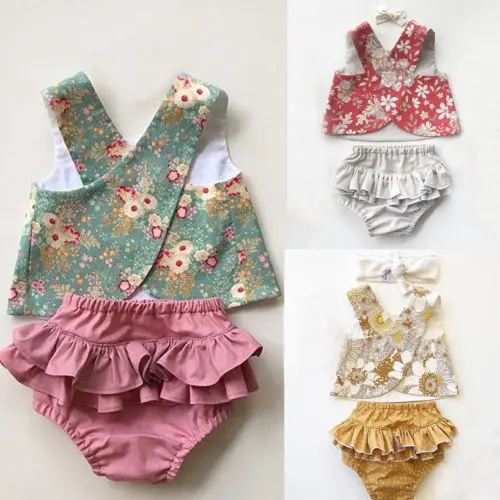 

Flower Newborn Baby Girls Outfit Clothes Floral Tops T-shirt+Shorts Set Summer