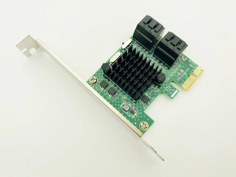 PCI E Express 1x к 4 портовому Sata 3 0 III 6 Гбит/с контроллер плата расширения теплоотвод